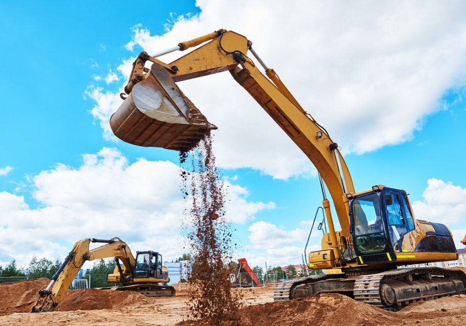 Excavadora en construcción